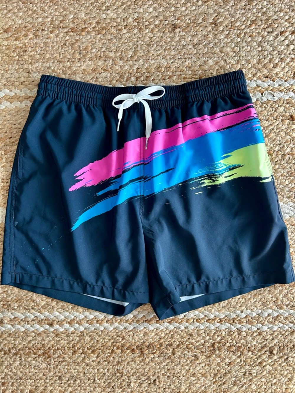 Chubbies Swim Trunks with Pink, Blue & Lime Brushstrokes